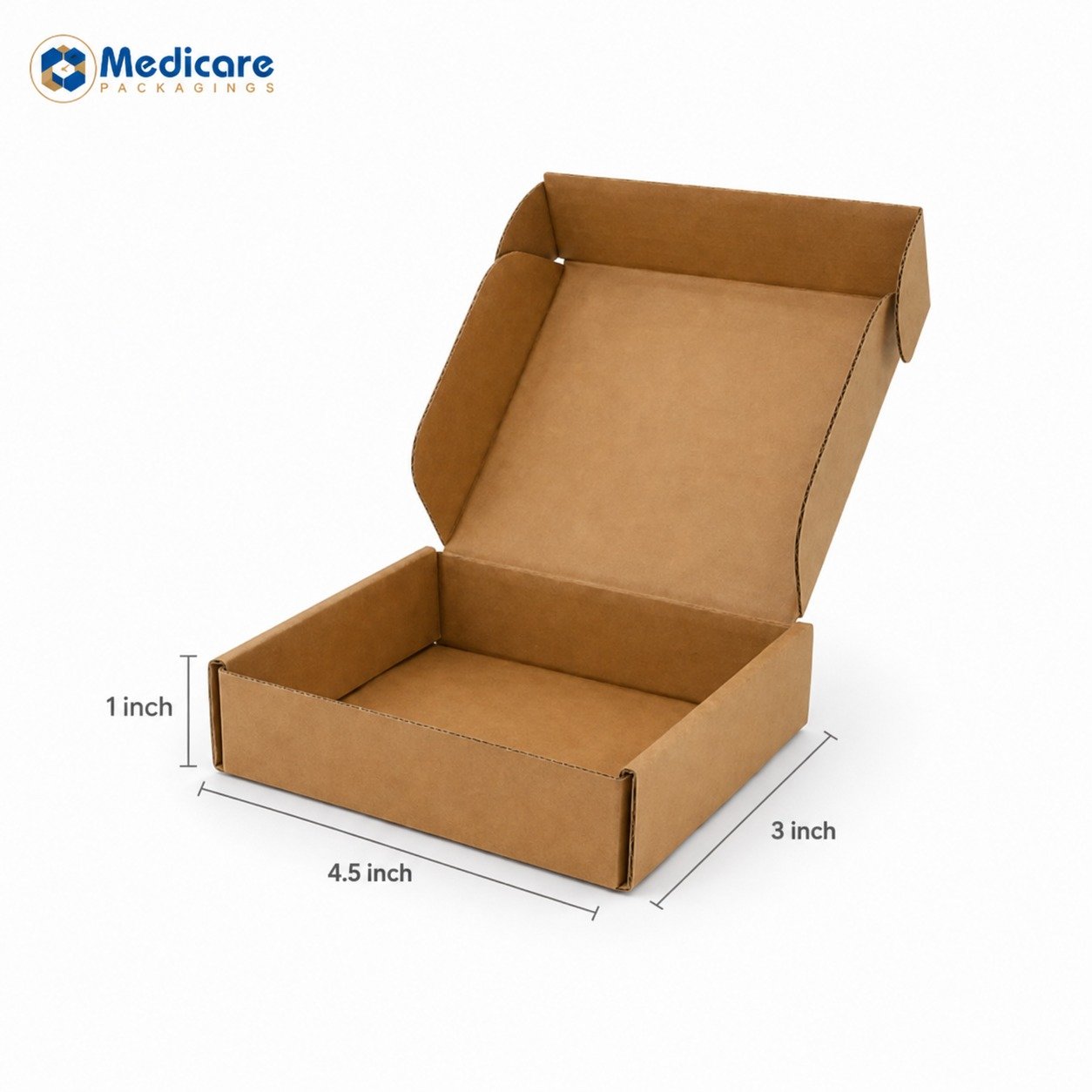 4.5x3x1 Inch Brown Flap Box – Medicare Packagings